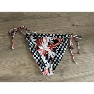 NEW Volcom String Bikini Bottom Women’s Medium Multicolor Reversible Ties Sz Sm